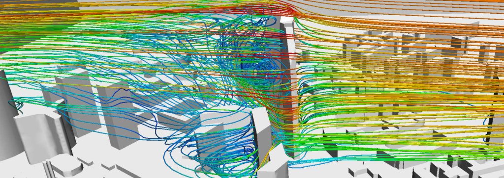 Etude CFD du vent et des pressions d'une tour à la Défense