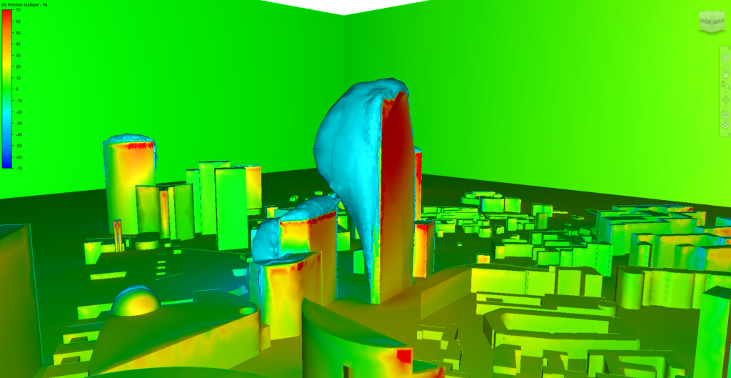 Simulation CFD - Zone de dépression - bulle de sillage